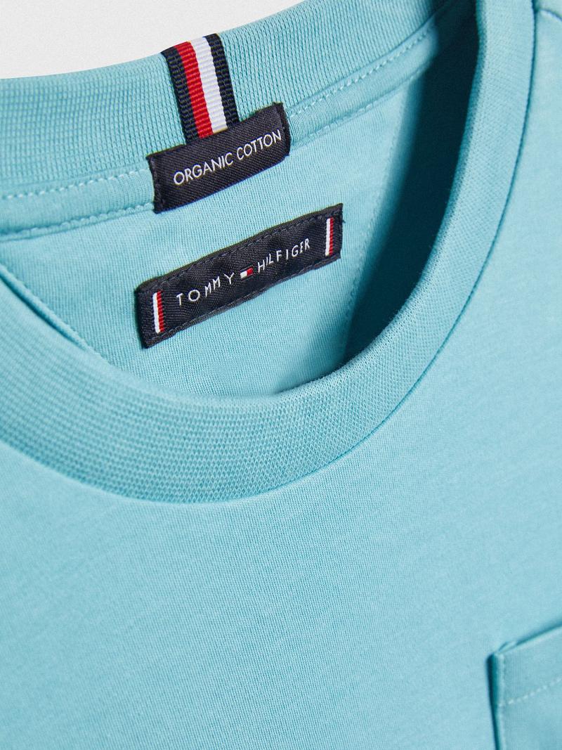 Aqua Tommy Hilfiger Pocket T Shirts | NZ_B2201