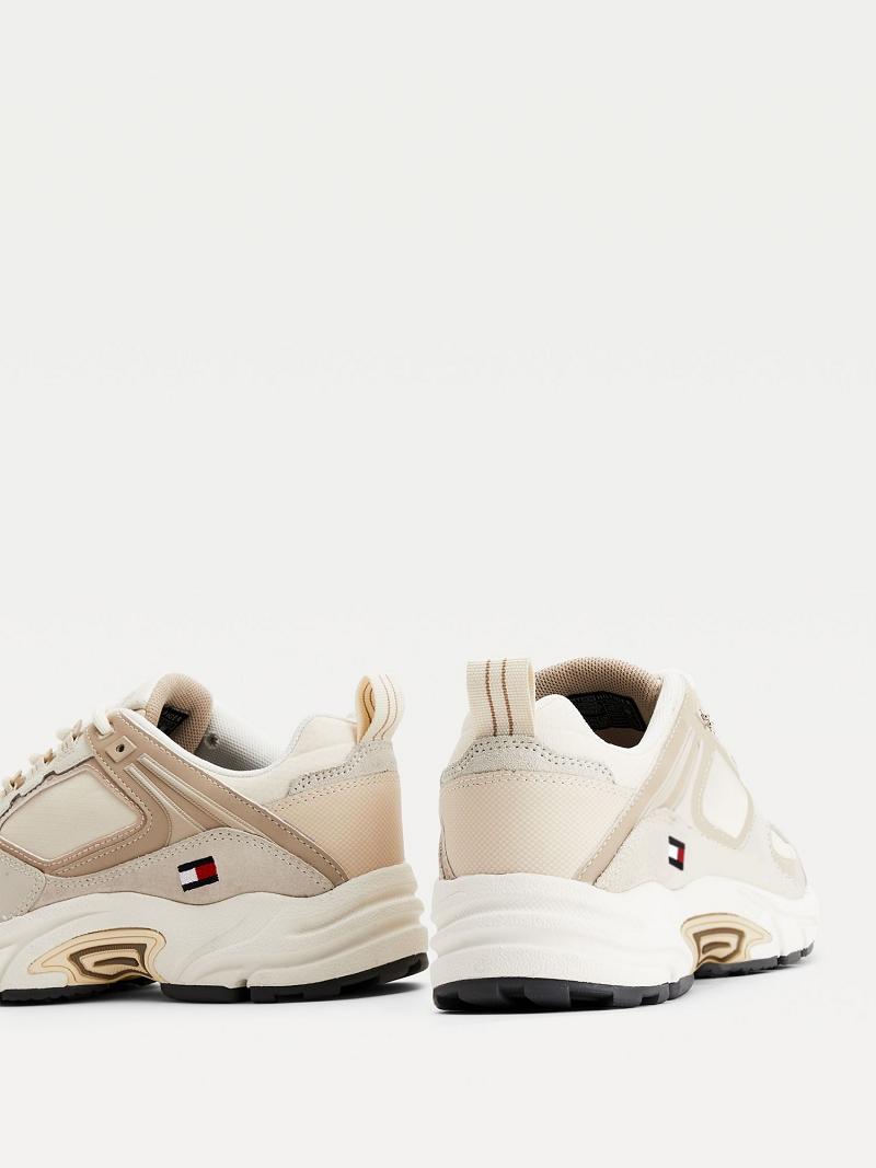 Beige Tommy Hilfiger Archive Varsity Runner Casual Shoes | NZ_W21612