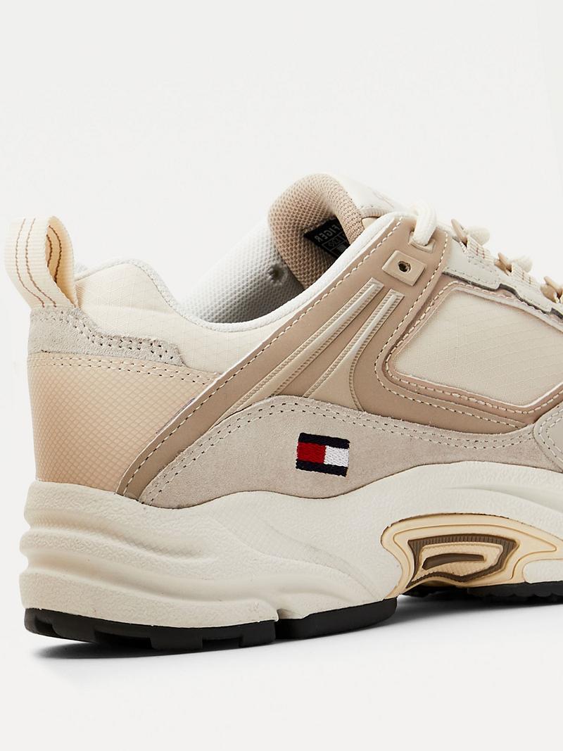 Beige Tommy Hilfiger Archive Varsity Runner Casual Shoes | NZ_W21612