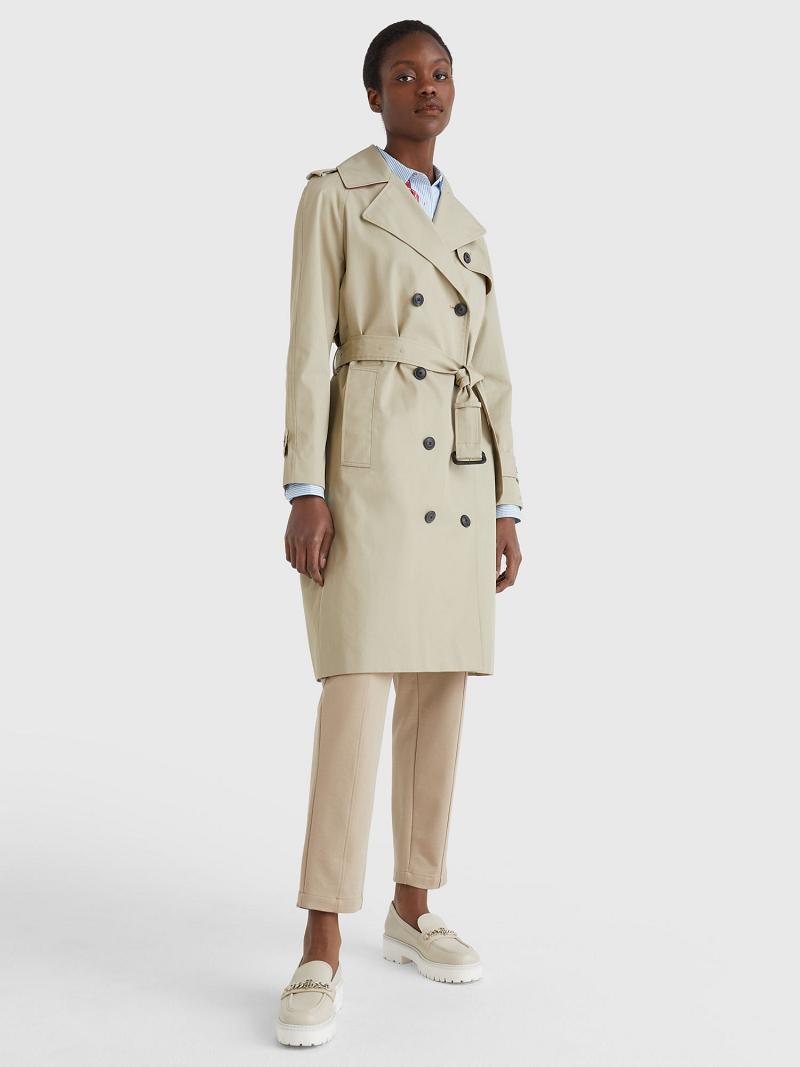 Beige Tommy Hilfiger Classic Trench Coats | NZ_W21024