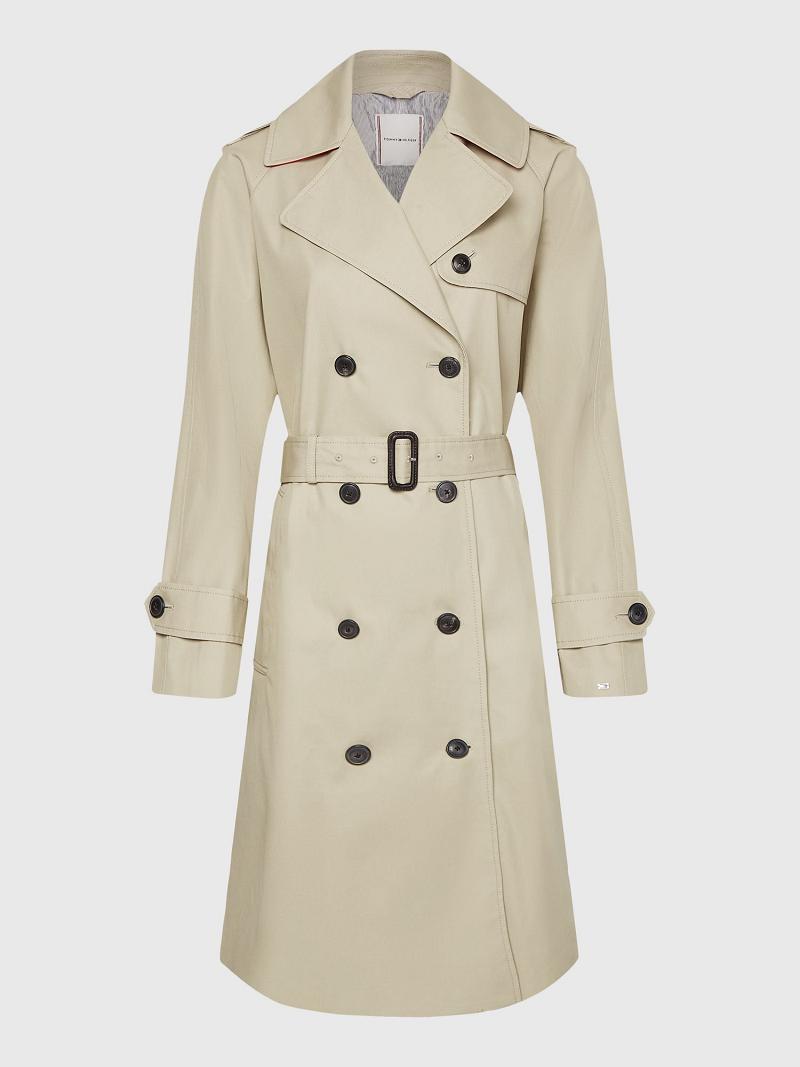 Beige Tommy Hilfiger Classic Trench Coats | NZ_W21024