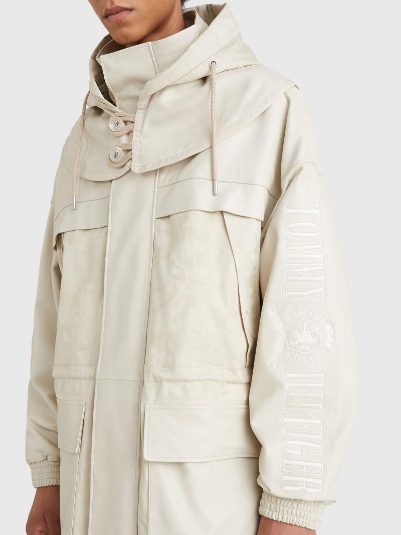 Beige Tommy Hilfiger Mixed media sailing parka Jackets | NZ_M31408