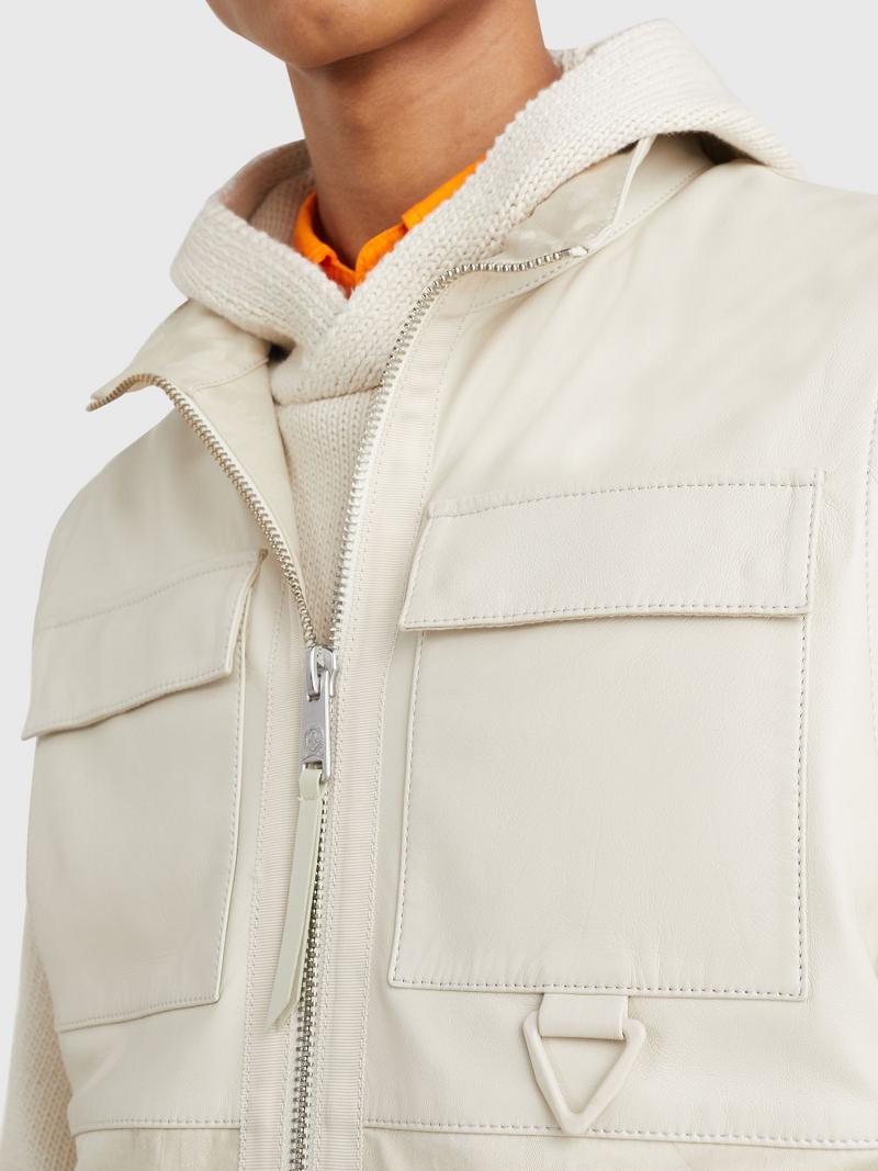 Beige Tommy Hilfiger Mixed media sailing vest Jackets | NZ_M31409