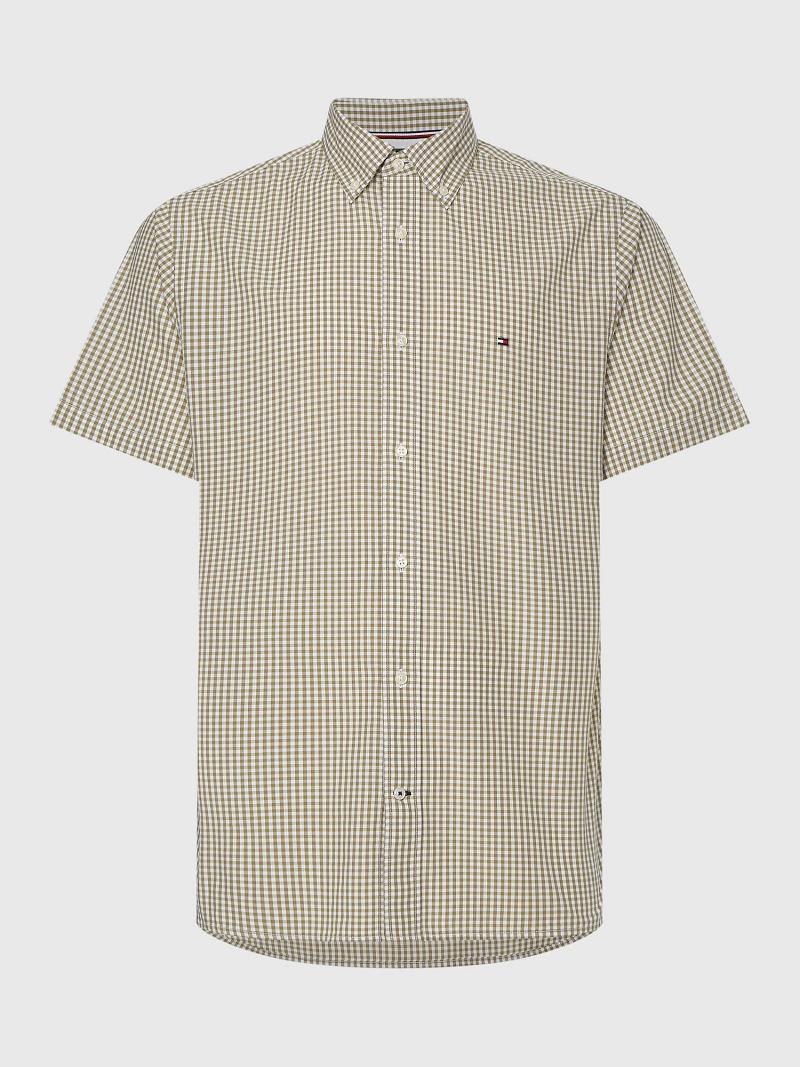 Beige Tommy Hilfiger Regular fit gingham Shirts | NZ_M31270