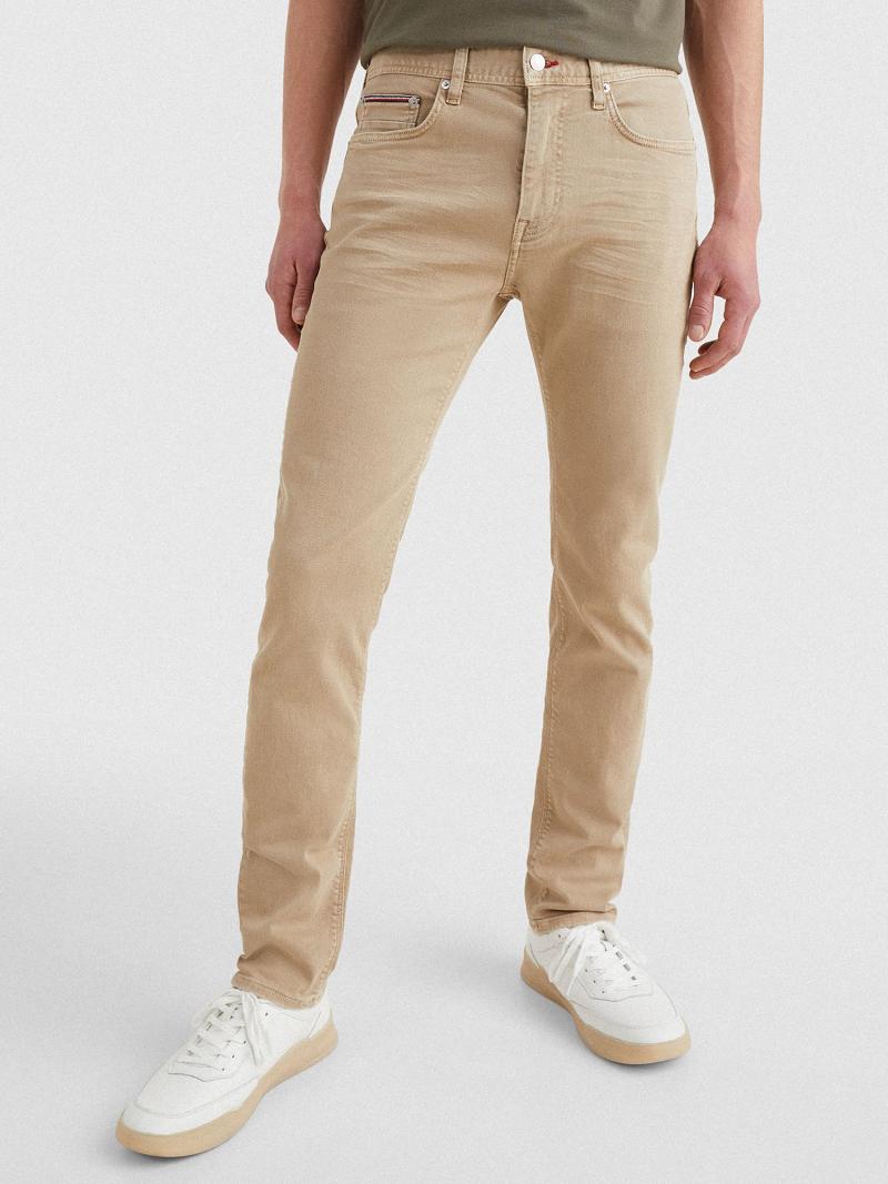 Beige Tommy Hilfiger Slim fit khaki wash Jeans | NZ_M31381