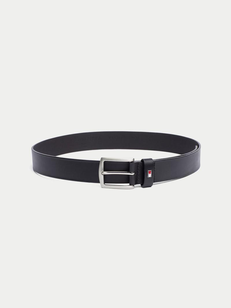 Black Tommy Hilfiger Classic Leather Belts | NZ_W31717