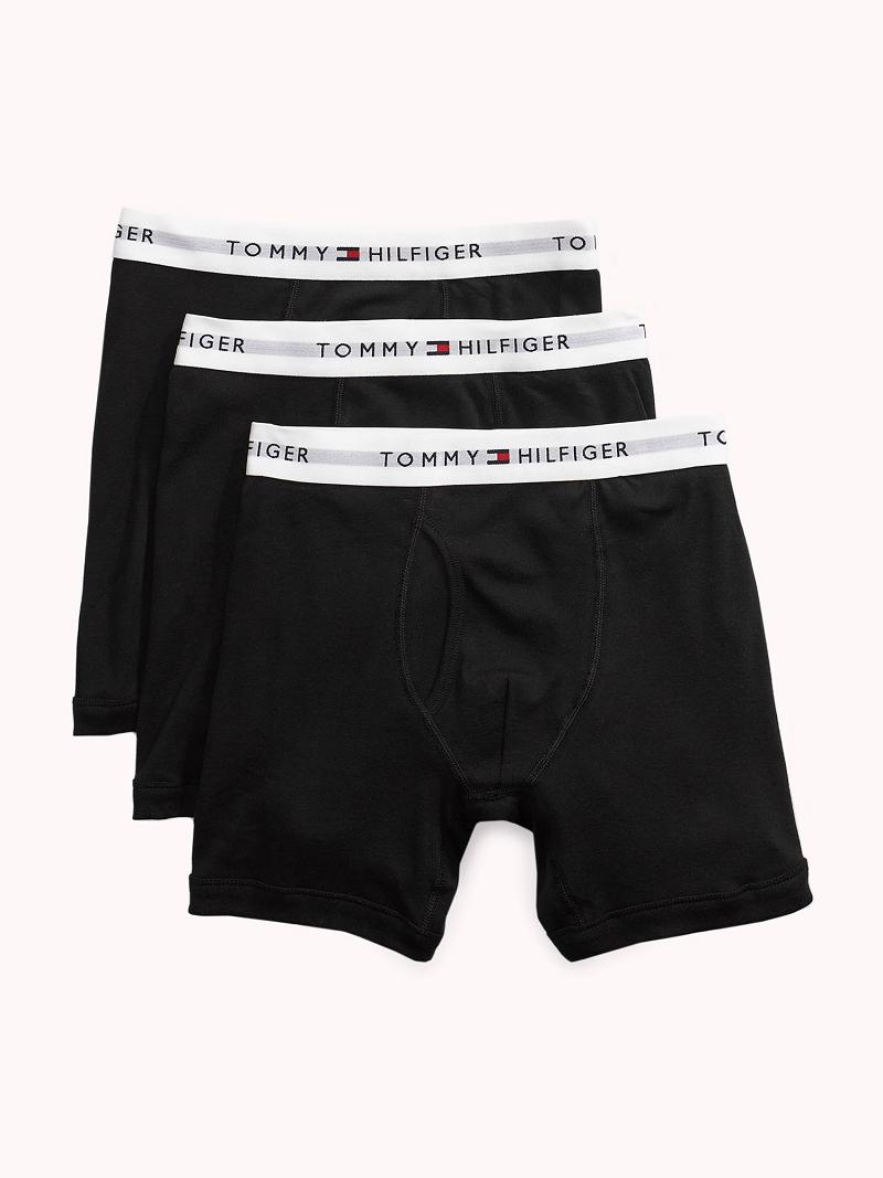 Black Tommy Hilfiger Classic cotton boxer brief 3pk Boxer Briefs | NZ_M31574