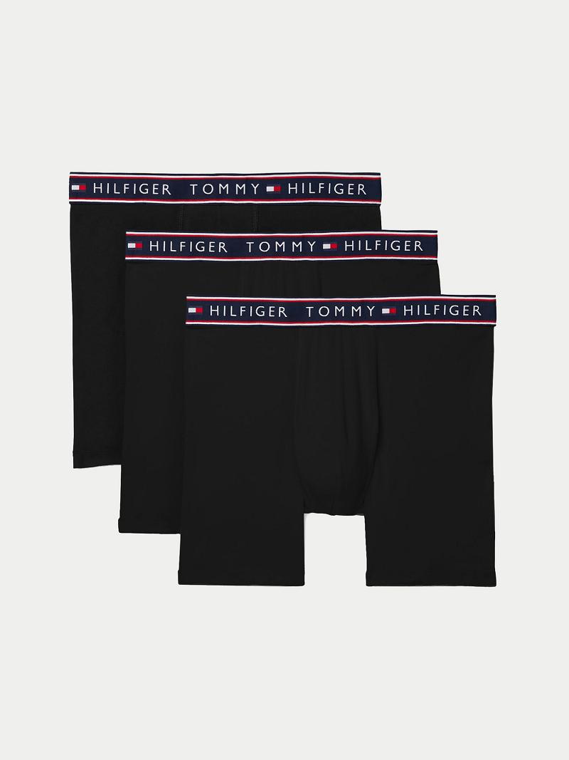 Black Tommy Hilfiger Cotton stretch boxer brief 3pk Boxer Briefs | NZ_M31594