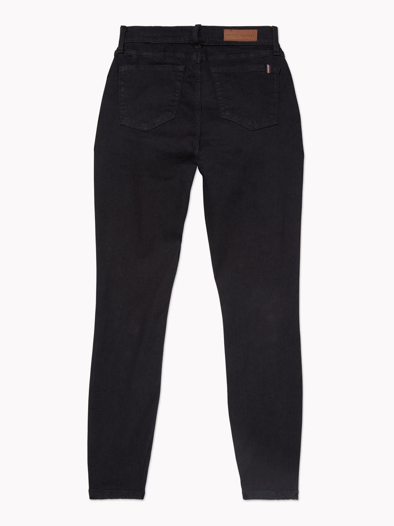 Black Tommy Hilfiger Essential Skinny Fit Black Wash Jeans | NZ_W21194