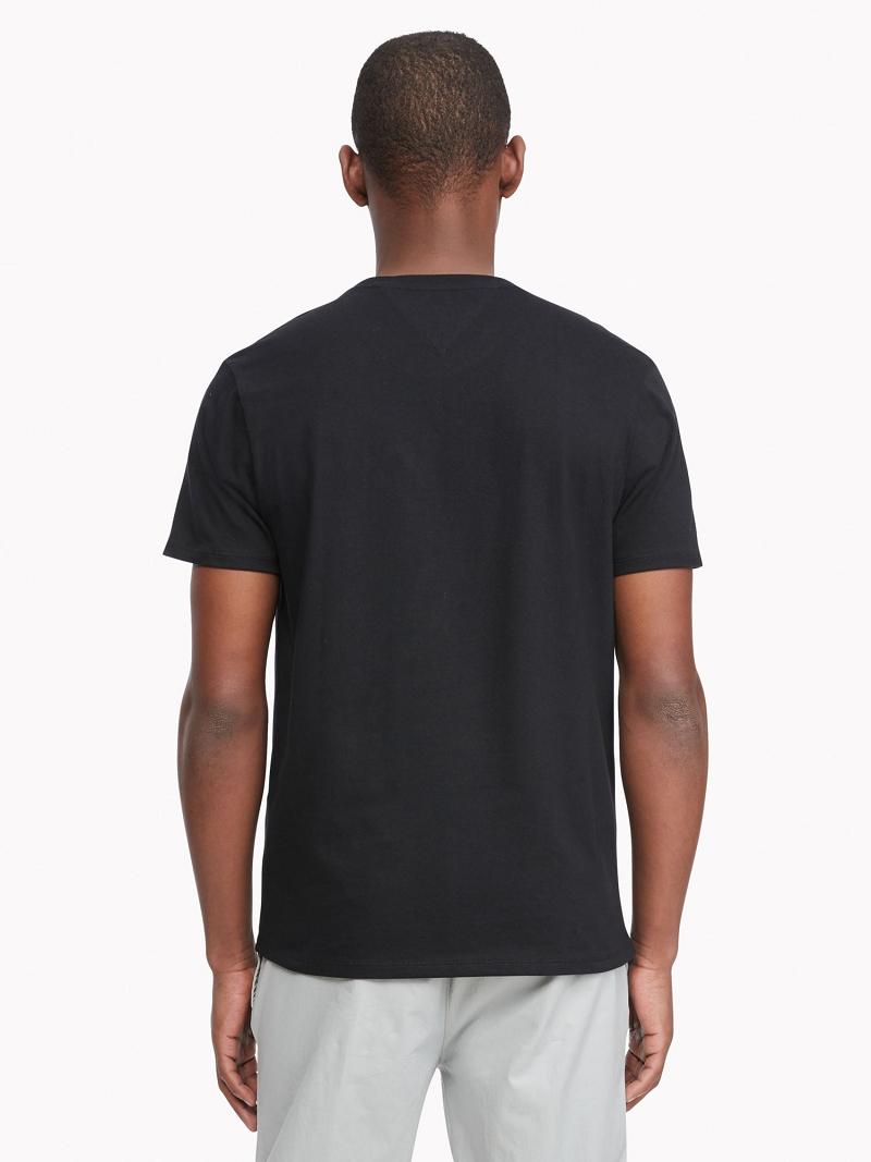 Black Tommy Hilfiger Essential Solid T Shirts | NZ_M31034