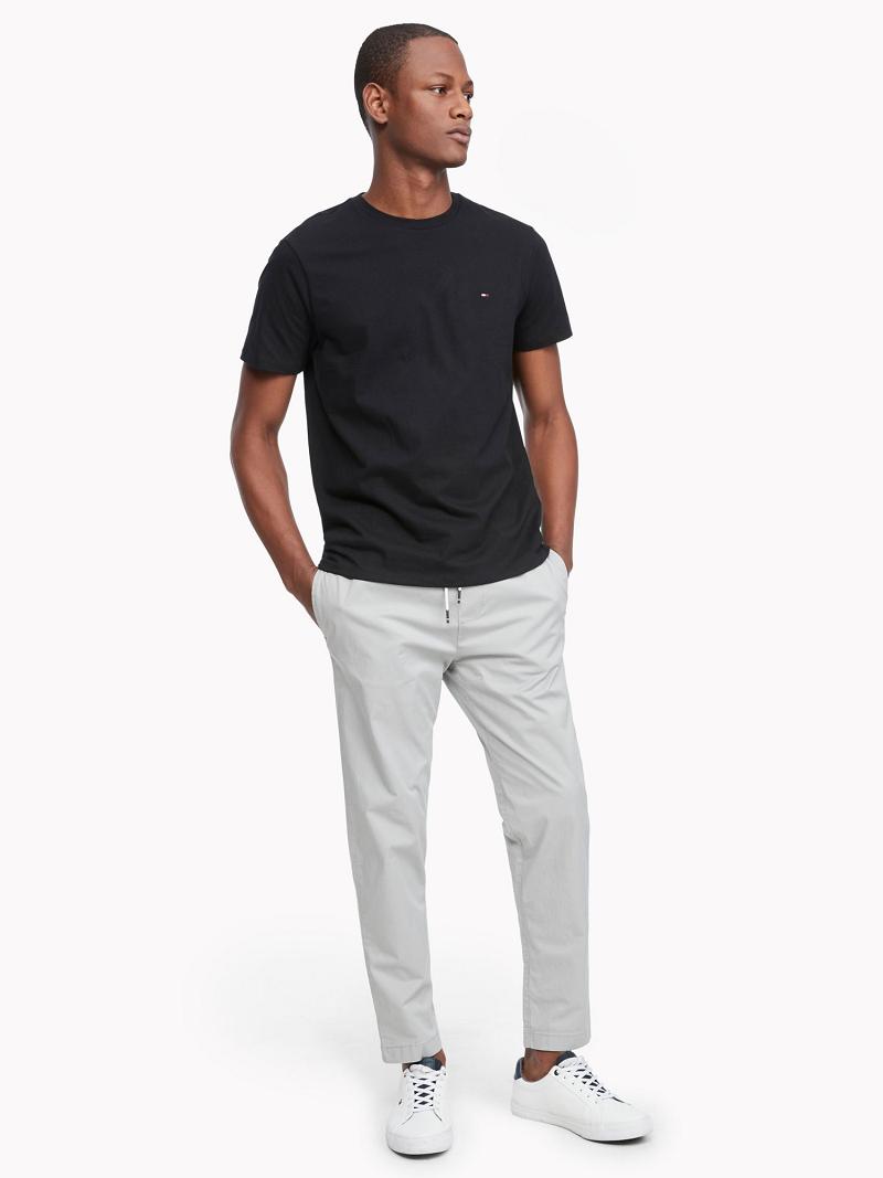 Black Tommy Hilfiger Essential Solid T Shirts | NZ_M31034