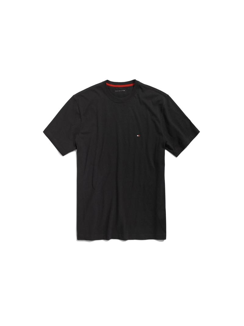 Black Tommy Hilfiger Essential Solid T Shirts | NZ_M31034