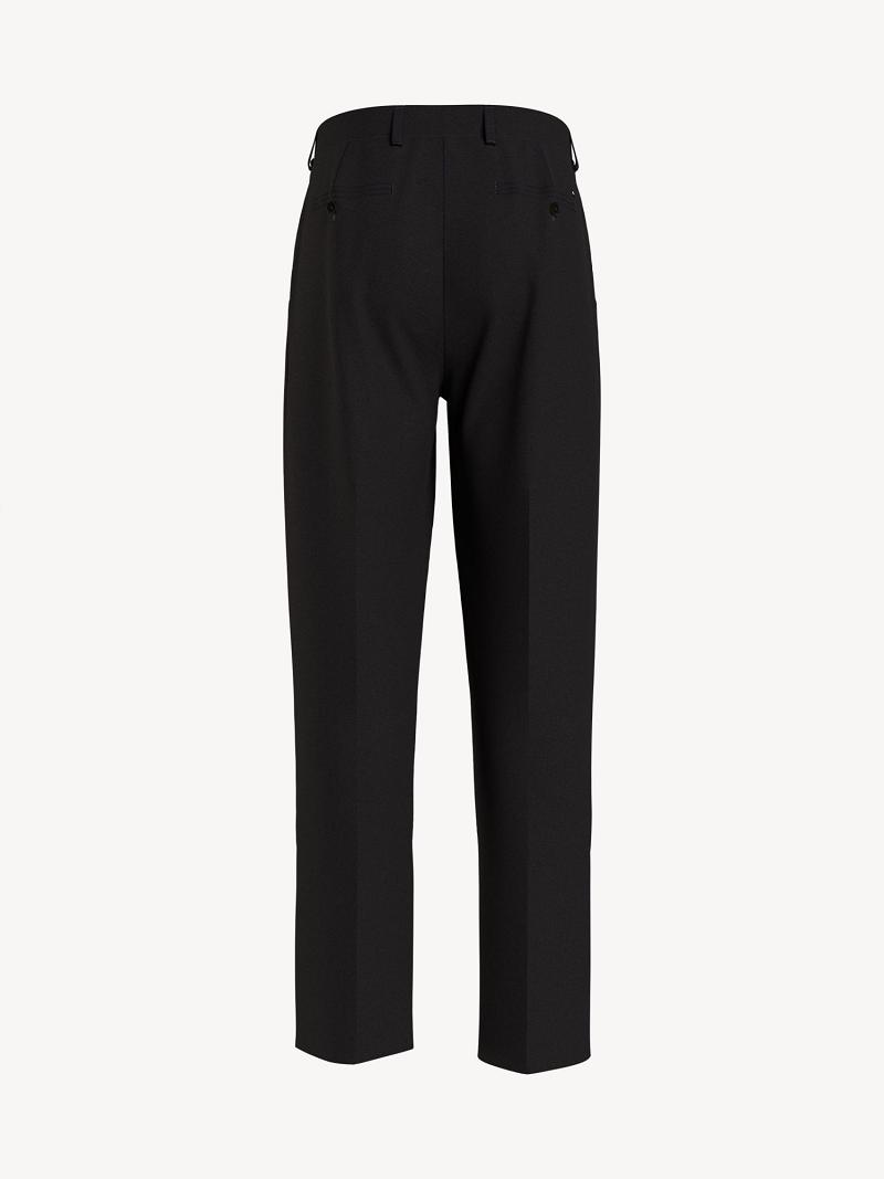 Black Tommy Hilfiger Essential tapered fit pleated Pants | NZ_M31321