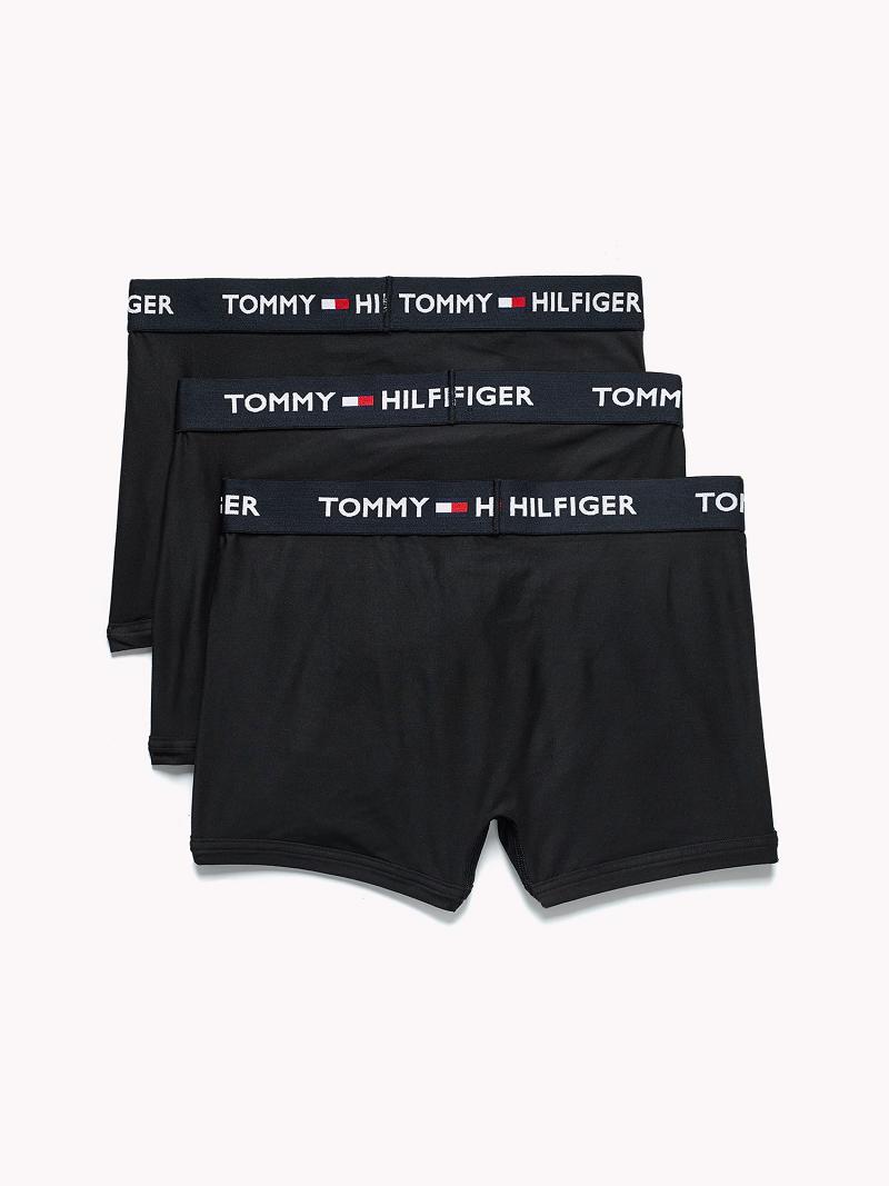 Black Tommy Hilfiger Everyday microfiber trunk 3pk Trunks | NZ_M31516