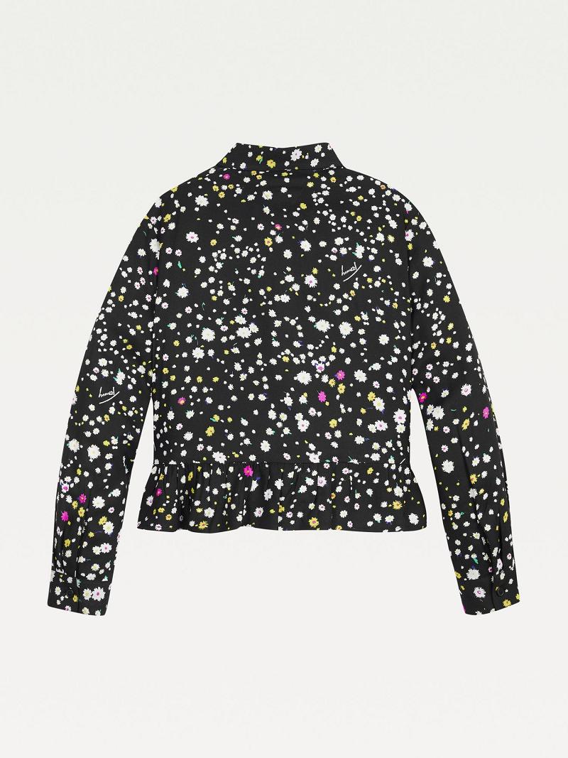 Black Tommy Hilfiger Floral Sustainable Shirt T Shirts | NZ_G1247