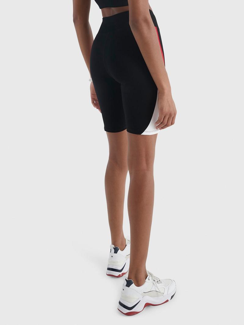 Black Tommy Hilfiger High-Rise Bike Shorts | NZ_W21304