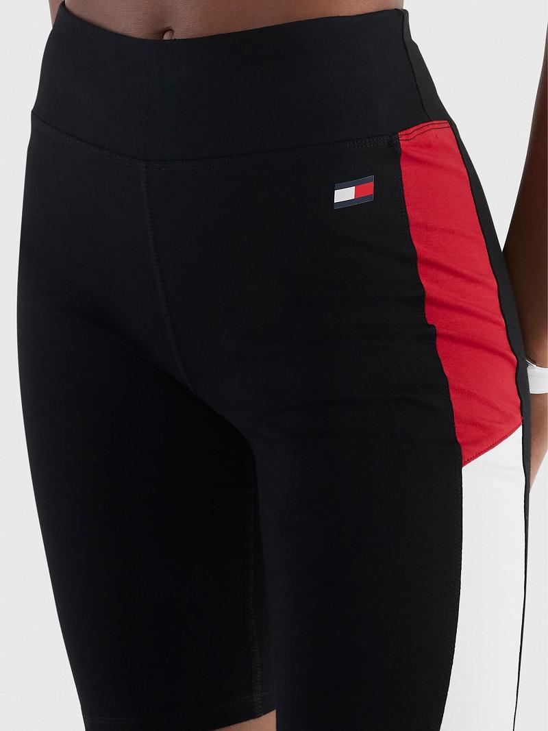 Black Tommy Hilfiger High-Rise Bike Shorts | NZ_W21304