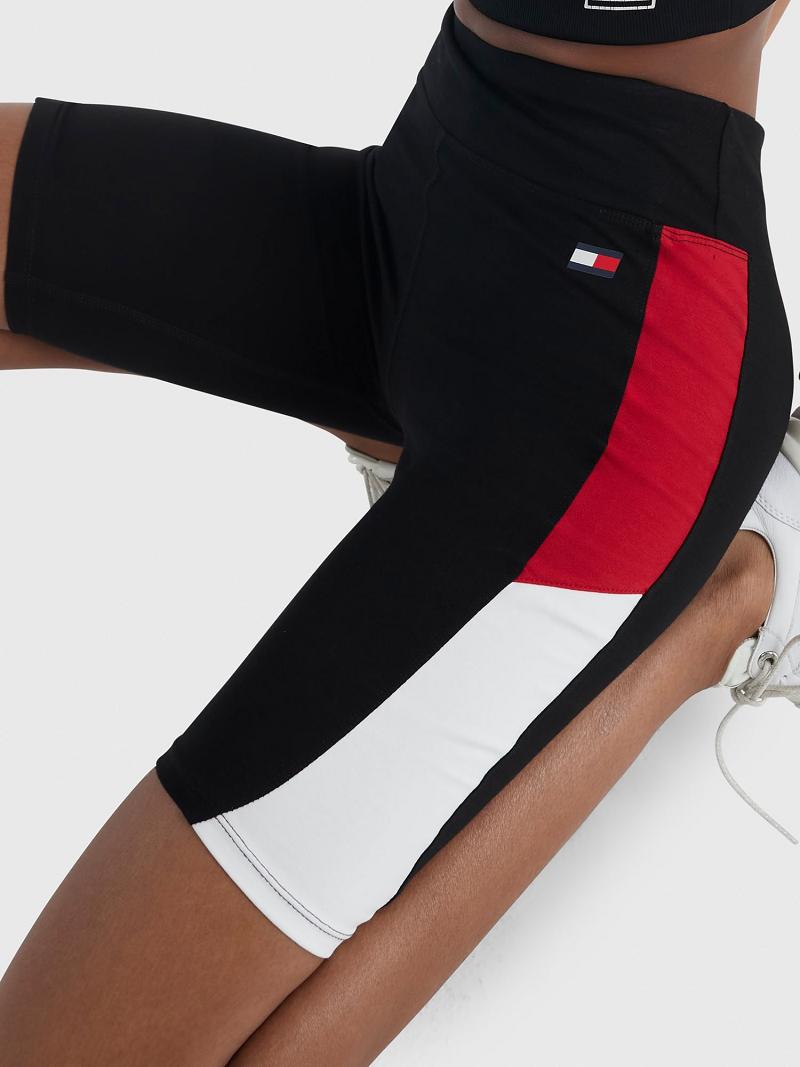 Black Tommy Hilfiger High-Rise Bike Shorts | NZ_W21304