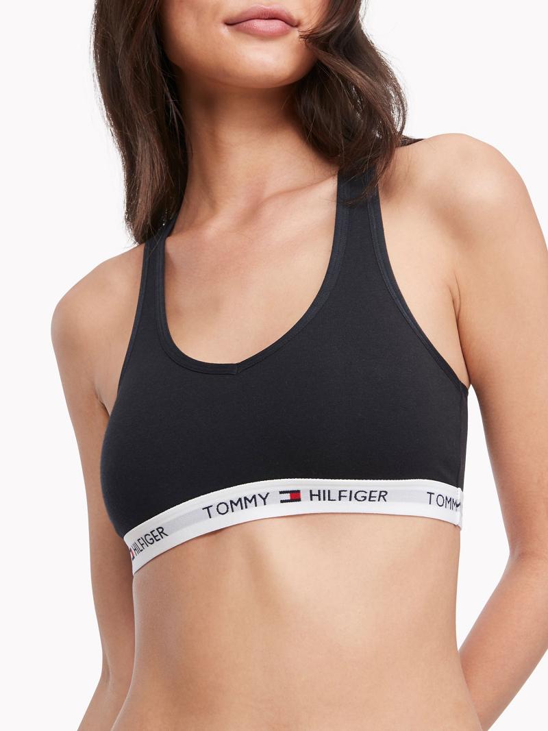 Black Tommy Hilfiger Logo Bras | NZ_W21525