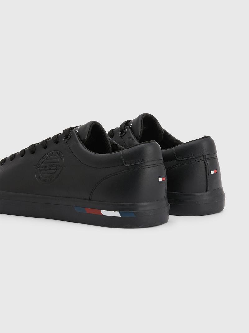 Black Tommy Hilfiger Logo Casual Shoes | NZ_M31667