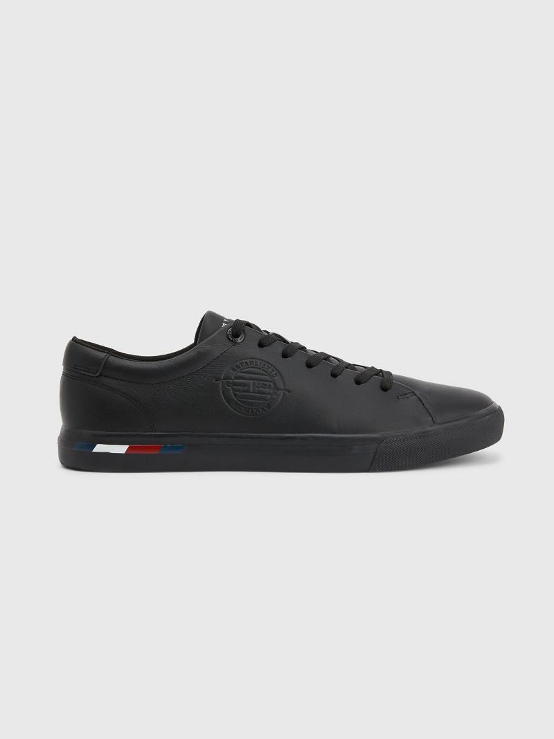 Black Tommy Hilfiger Logo Casual Shoes | NZ_M31667