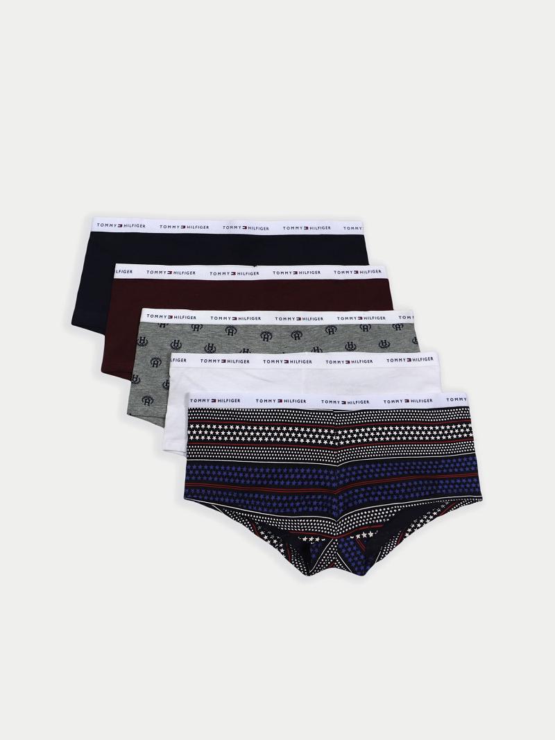 Black Tommy Hilfiger Mix Logo Boy Short 5PK Lingerie | NZ_W21557