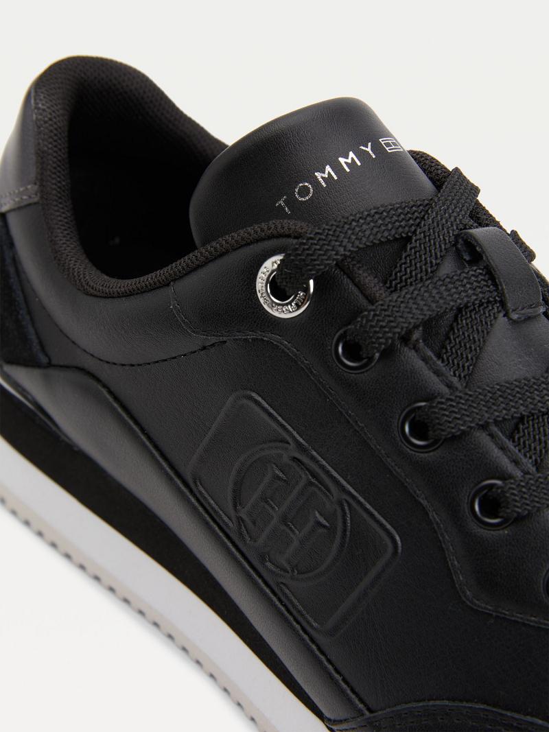 Black Tommy Hilfiger Monogram City Sneakers | NZ_W21638