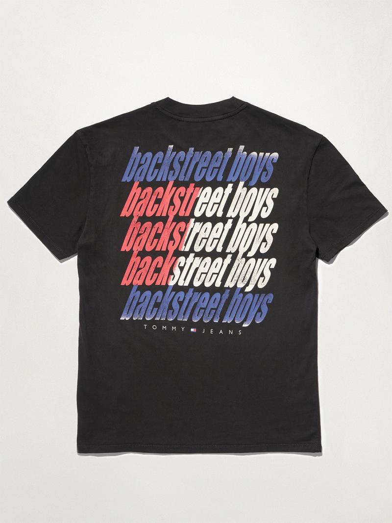 Black Tommy Hilfiger Organic Cotton Backstreet Boys T Shirts | NZ_W21464