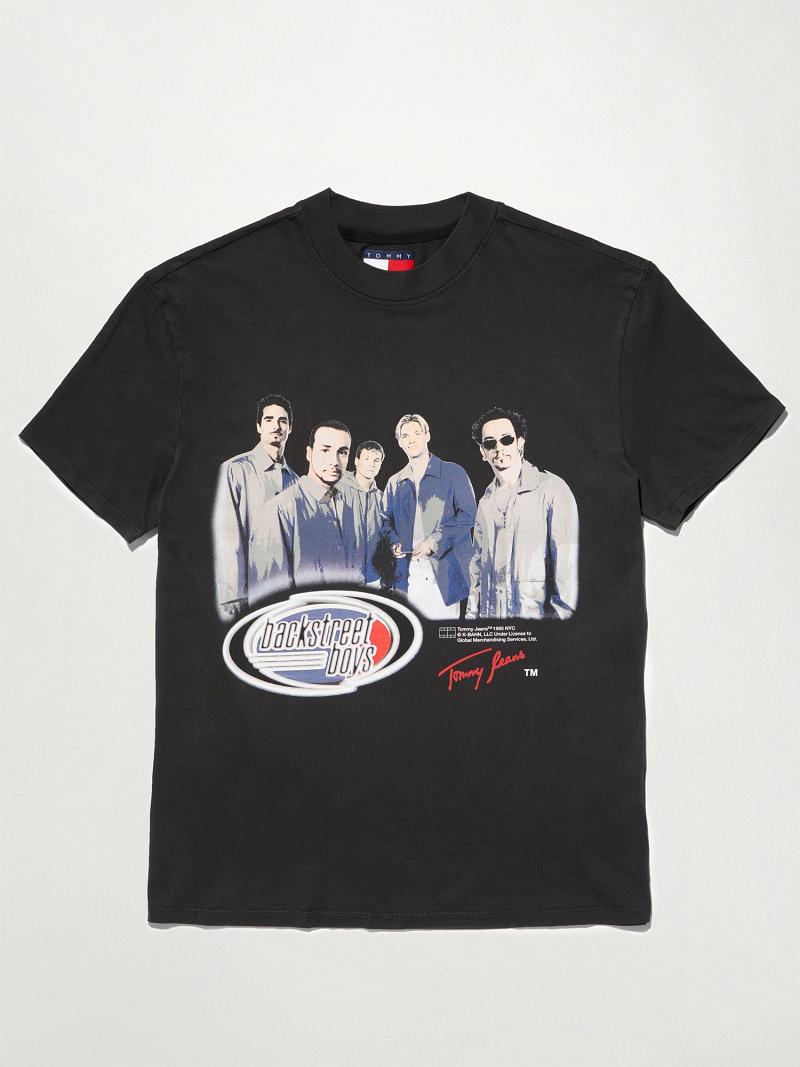 Black Tommy Hilfiger Organic Cotton Backstreet Boys T Shirts | NZ_W21464