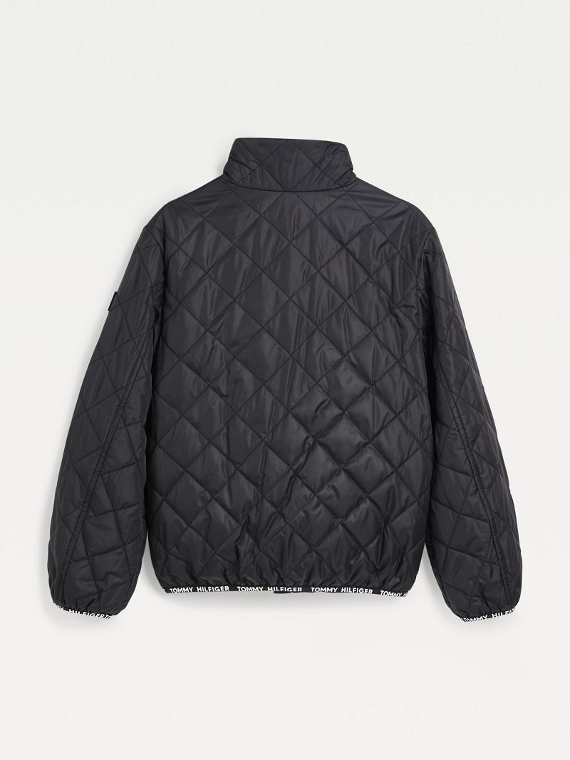 Black Tommy Hilfiger Quilted Jackets | NZ_G1119