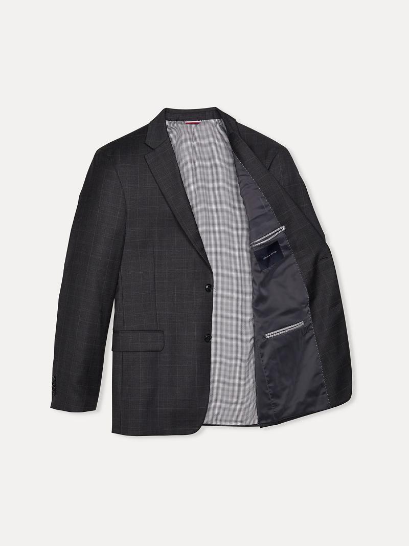 Black Tommy Hilfiger Regular fit essential check Blazers | NZ_M31474