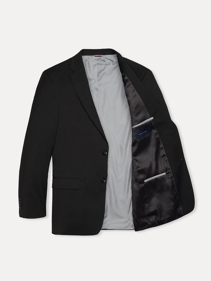 Black Tommy Hilfiger Regular fit wool Blazers | NZ_M31484