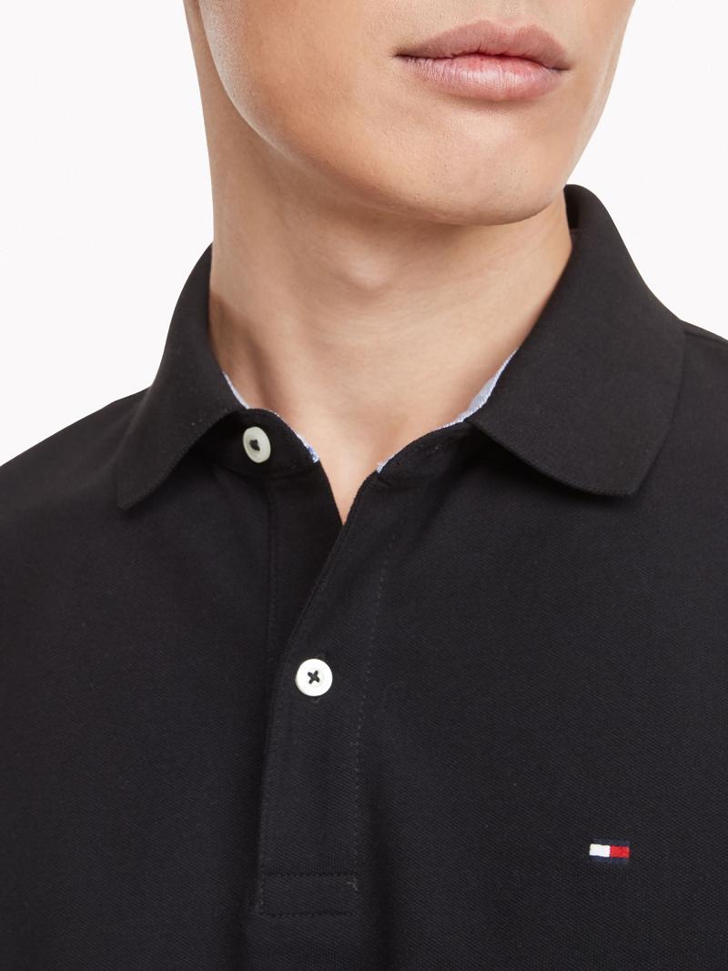 Black Tommy Hilfiger Slim fit tommy Polos | NZ_M31314