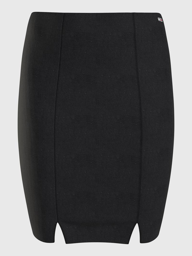 Black Tommy Hilfiger Solid Bodycon Skirts | NZ_W21337