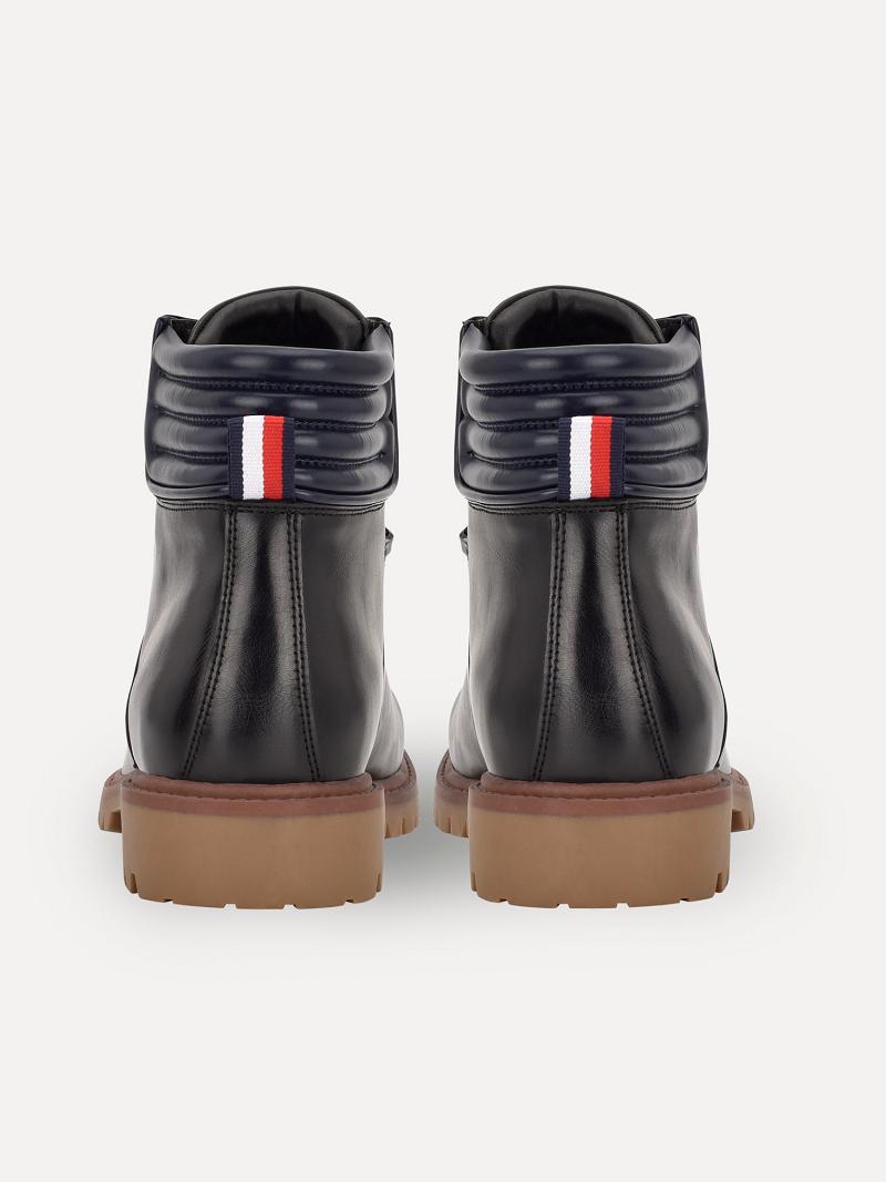 Black Tommy Hilfiger Solid utility Boots | NZ_M31691