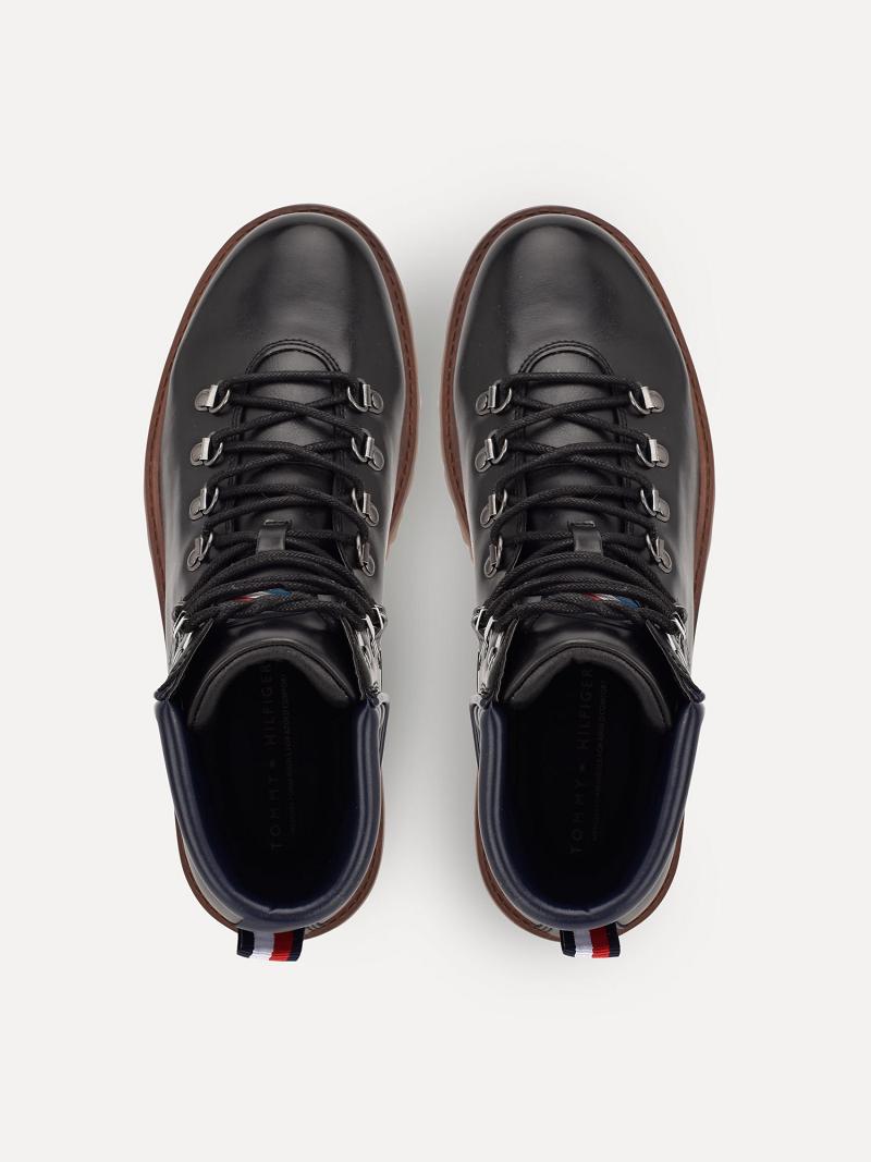 Black Tommy Hilfiger Solid utility Boots | NZ_M31691