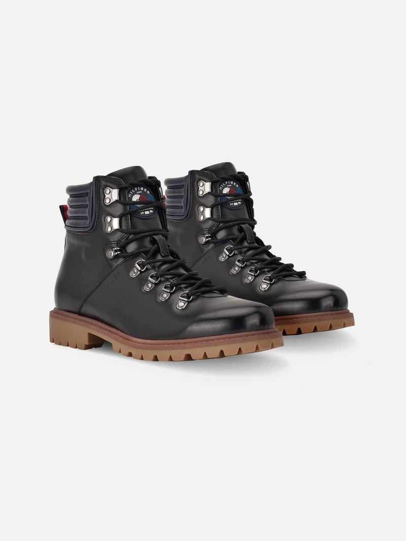 Black Tommy Hilfiger Solid utility Boots | NZ_M31691