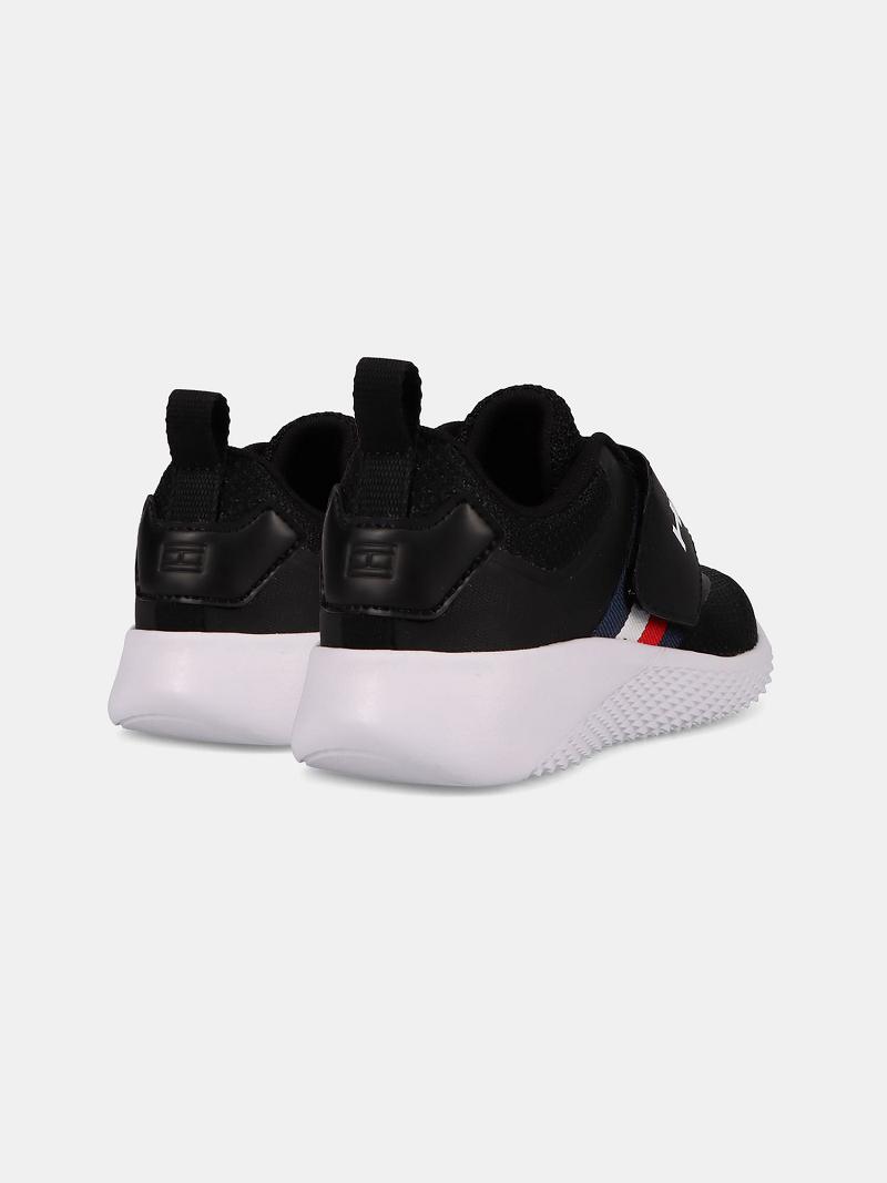 Black Tommy Hilfiger Strap Runner Sneakers | NZ_B2244