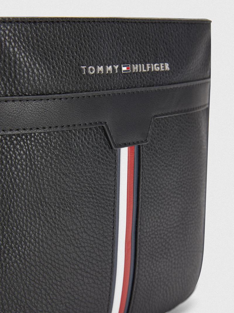 Black Tommy Hilfiger Stripe Mini Crossbody Bags | NZ_M31705