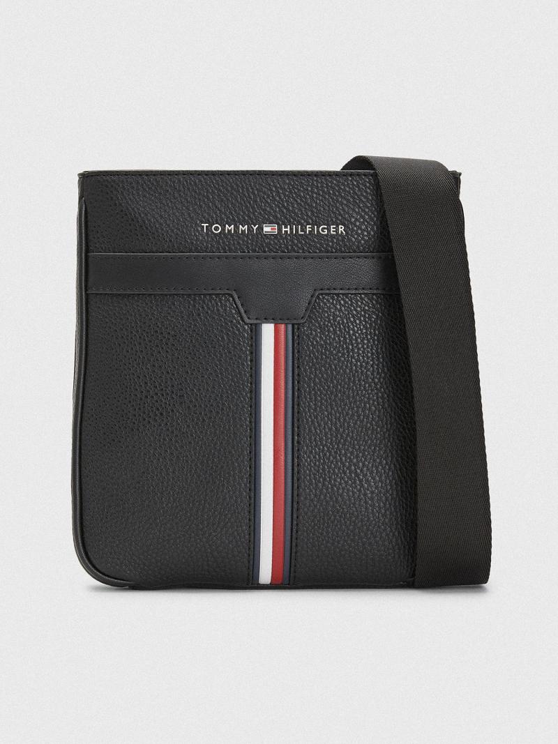 Black Tommy Hilfiger Stripe Mini Crossbody Bags | NZ_M31705