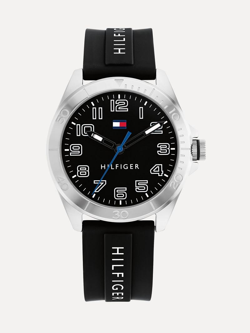 Black Tommy Hilfiger Watch with Silicone Strap Technology | NZ_B2304