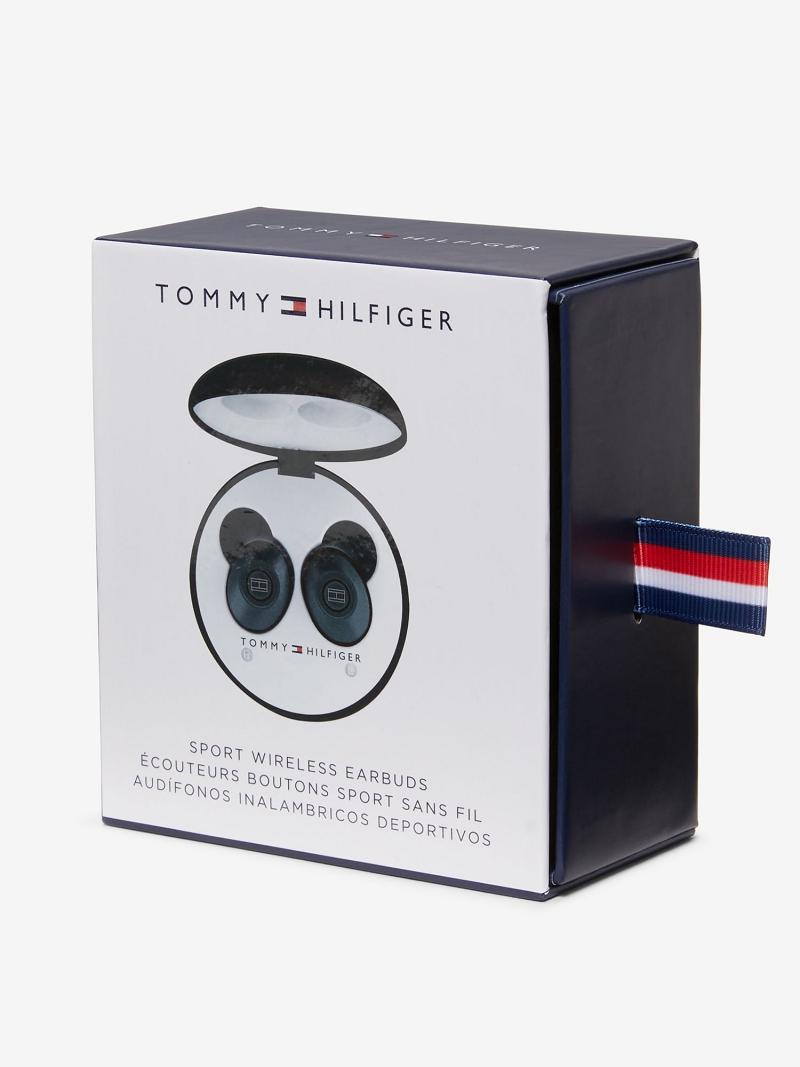 Black Tommy Hilfiger Wireless Earbuds And Charging Case Technology | NZ_G1368