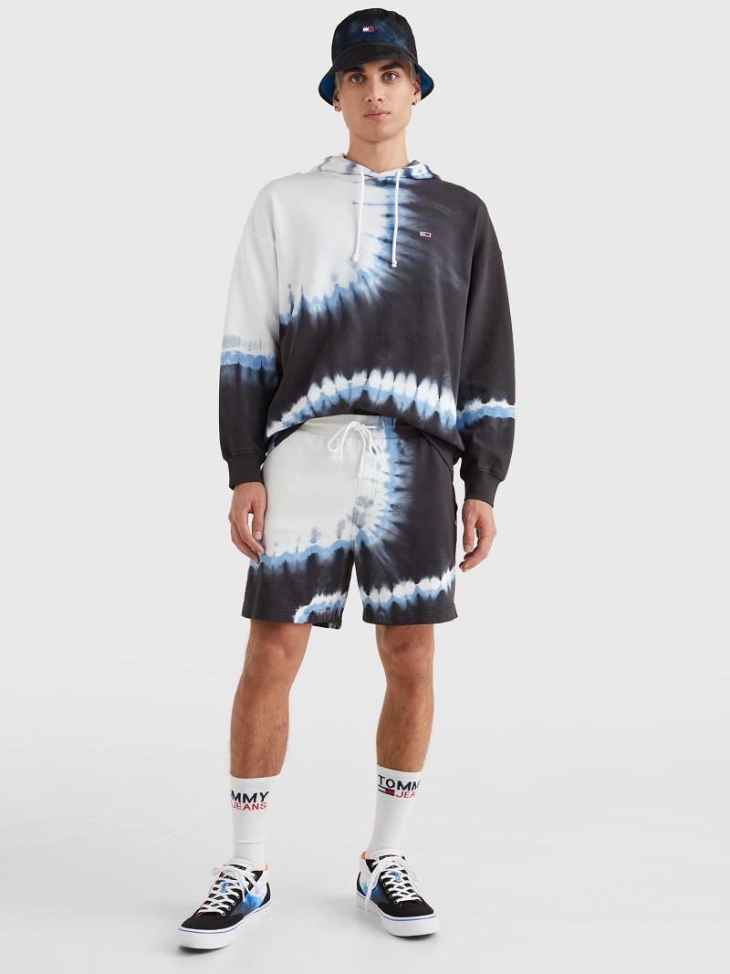 Black / White Tommy Hilfiger Tommy tie-dye Hoodies | NZ_M31468