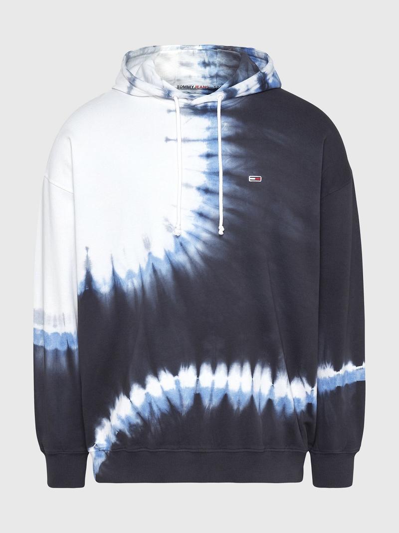 Black / White Tommy Hilfiger Tommy tie-dye Hoodies | NZ_M31468