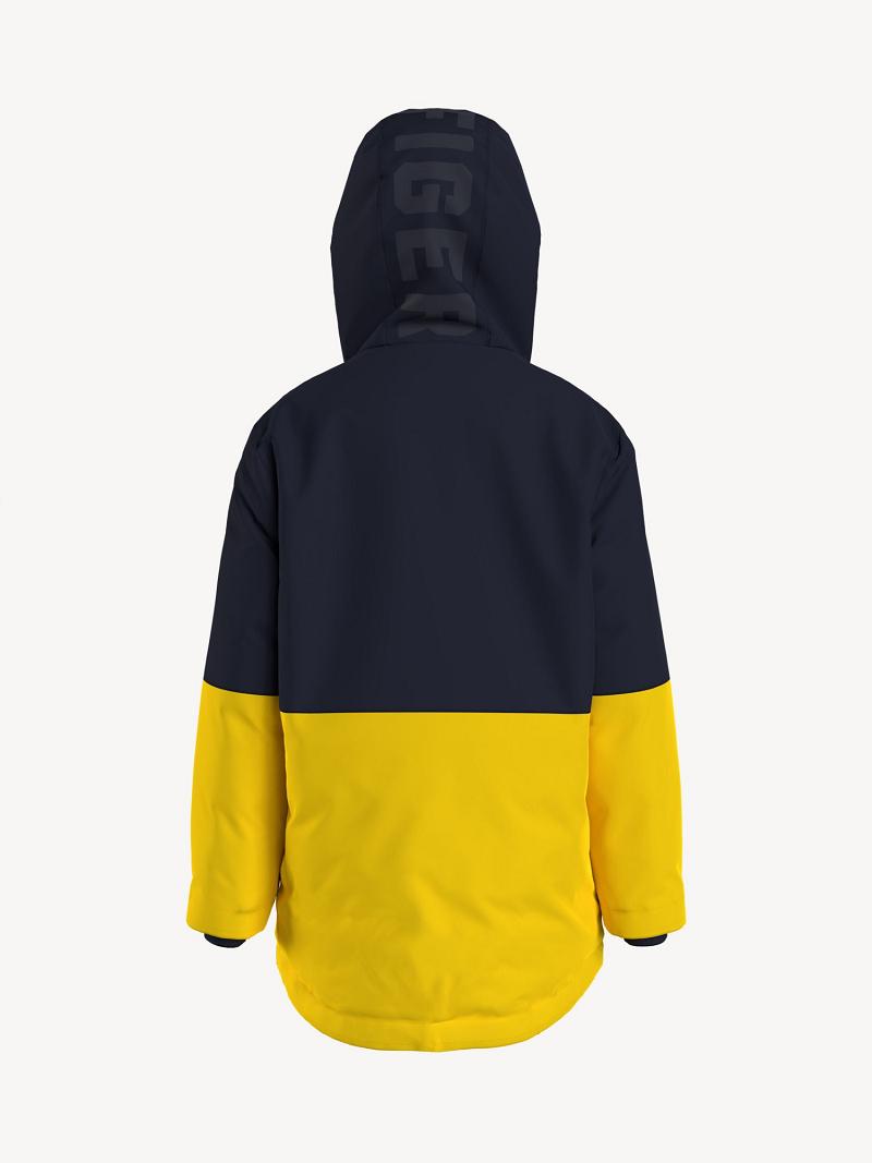 Black / Yellow Tommy Hilfiger Sherpa-Lined Hooded Parka Jackets | NZ_B2044