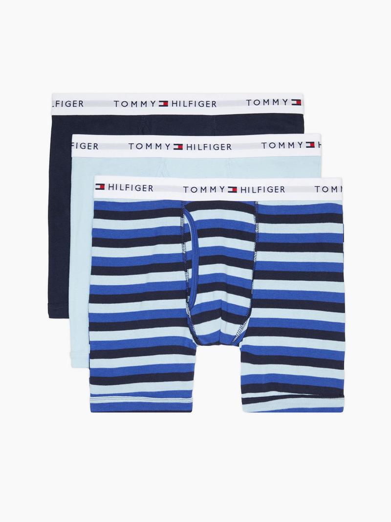 Blue / Navy Tommy Hilfiger Classic cotton boxer brief 3pk Boxer Briefs | NZ_M31569