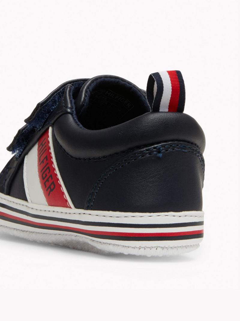 Blue Tommy Hilfiger Babies' Signature Stripe Sneakers | NZ_B2234