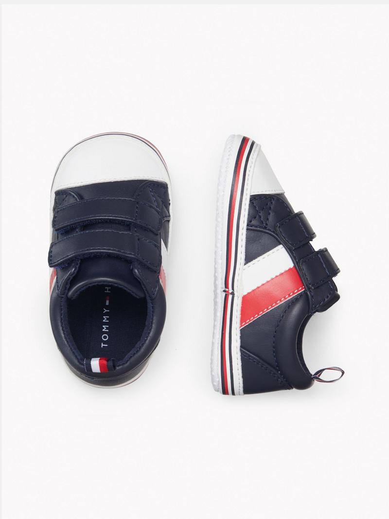 Blue Tommy Hilfiger Babies' Signature Stripe Sneakers | NZ_B2234