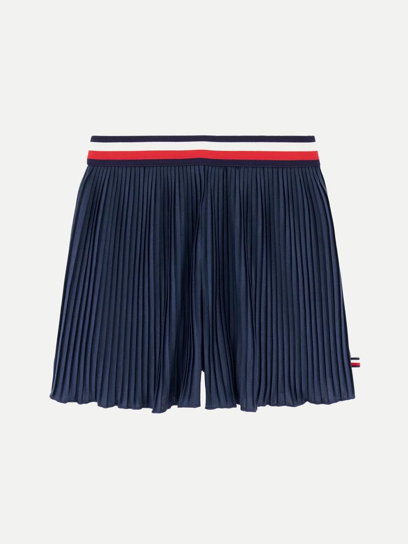 Blue Tommy Hilfiger Big Pleated Skort Skorts | NZ_G1174