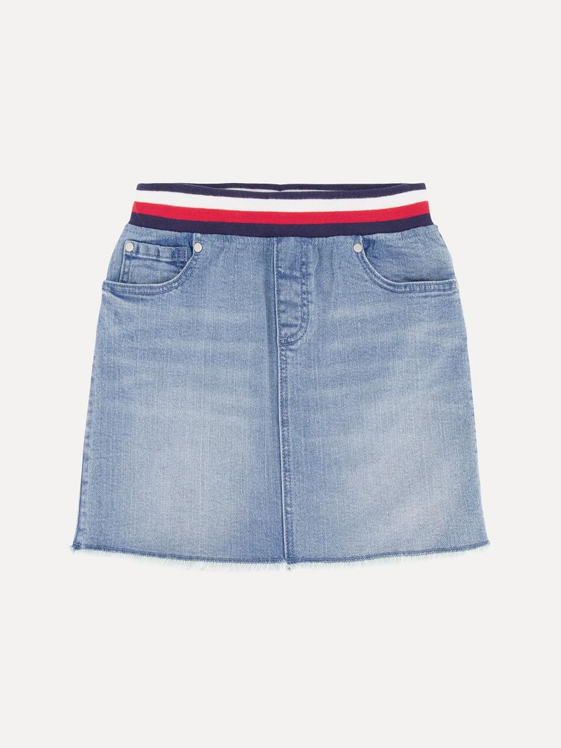 Blue Tommy Hilfiger Big Pull-On Denim Skirts | NZ_G1166